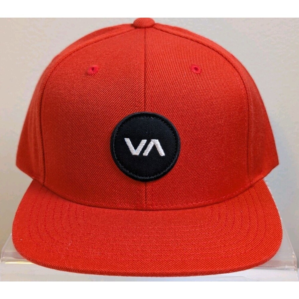 RVCA VA Patch Snapback Cap Brick Red New Retail 32.95